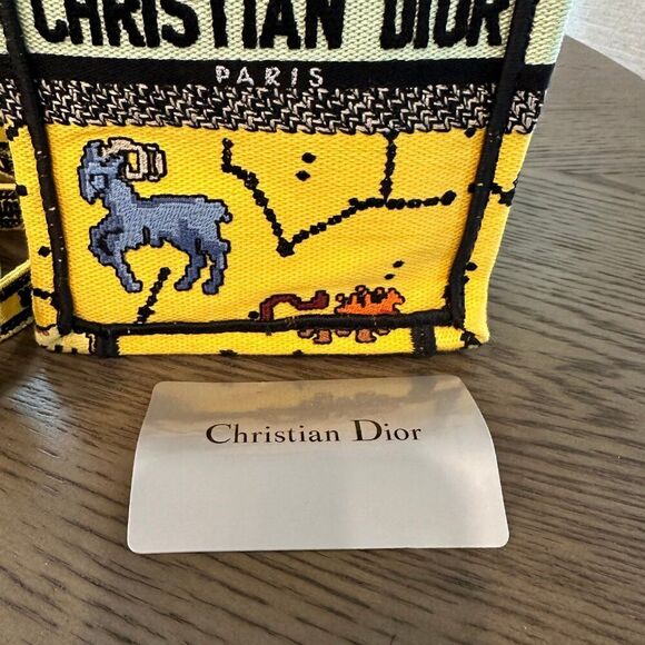 Christian Dior Zodiac Pixel Embroidery Mini Vertical Book Tote - Picture 2 of 9